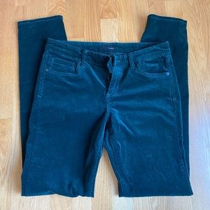 Green corduroy skinny pants